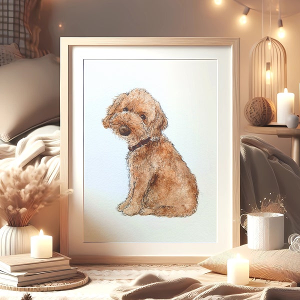 Personalised Watercolour Pet Art - Pet Portrait From Photo - Custom Dog and Cat Portraits - Pet Lover Gift - Ideal Gift for Loved One