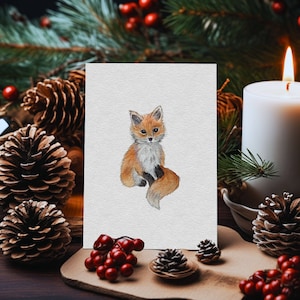ORIGINAL Baby Fuchs Aquarell Malerei - Wald Kinderzimmer Kunst - Handgemachte Tier Malerei - Einzigartige Wohnkultur