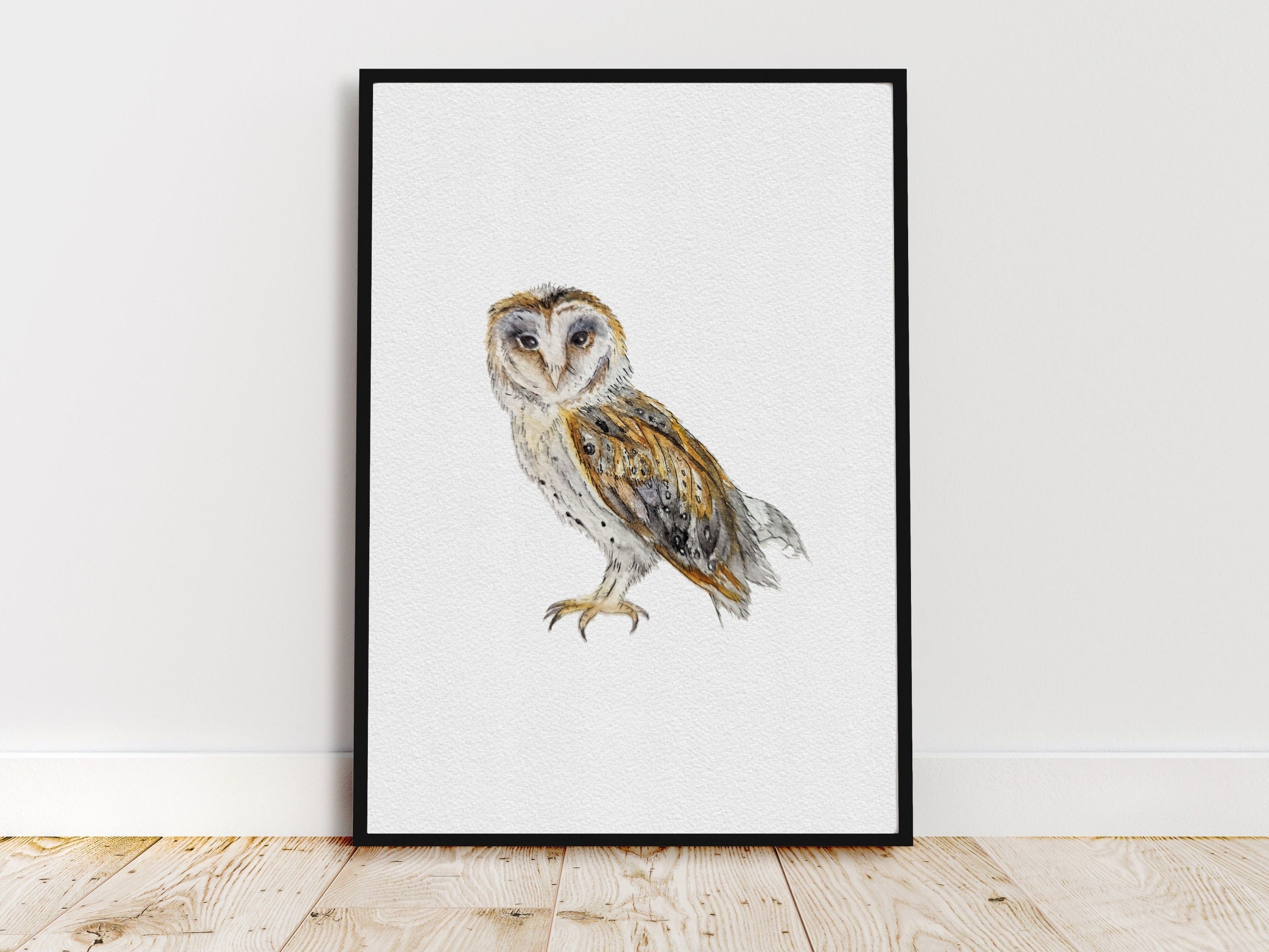 Barn Owl Watercolour, Barn Owl Print, Home Decor, Gift For Her