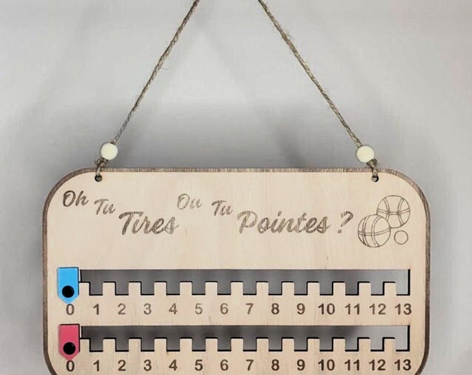 Compteur De Points Pétanque Mural – PVC 250mm – Pour 2 équipes – Marque TSME (Neuf, France)
