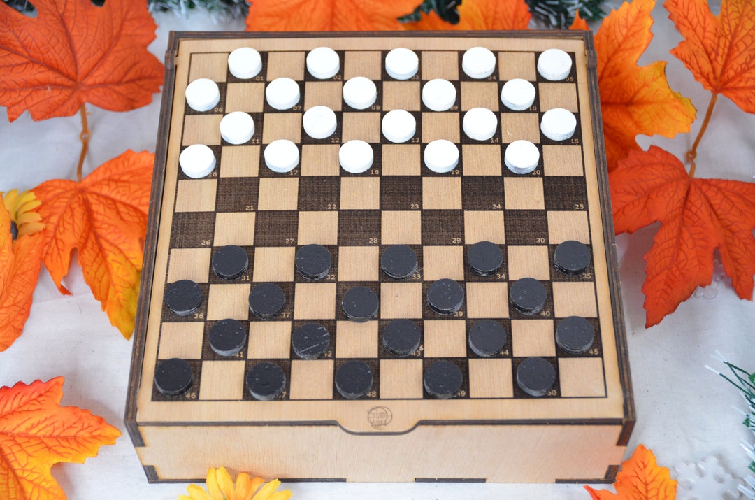 Checkers Game (small Format) - Etsy