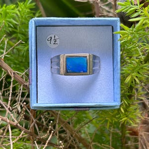Coober Pedy Opal Doublet Zilveren Inlay Unisex Ring NO592 - maat 9,5