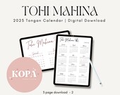 2023 Minimal Calendar - Tohi Mahina Tongan Calendar with English Translation