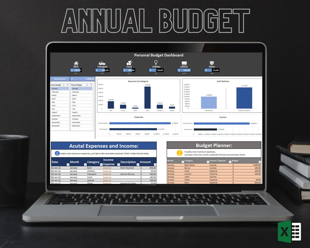 Excel Budget Planner: Simple Financial Planning, Budget Book and Budget ...