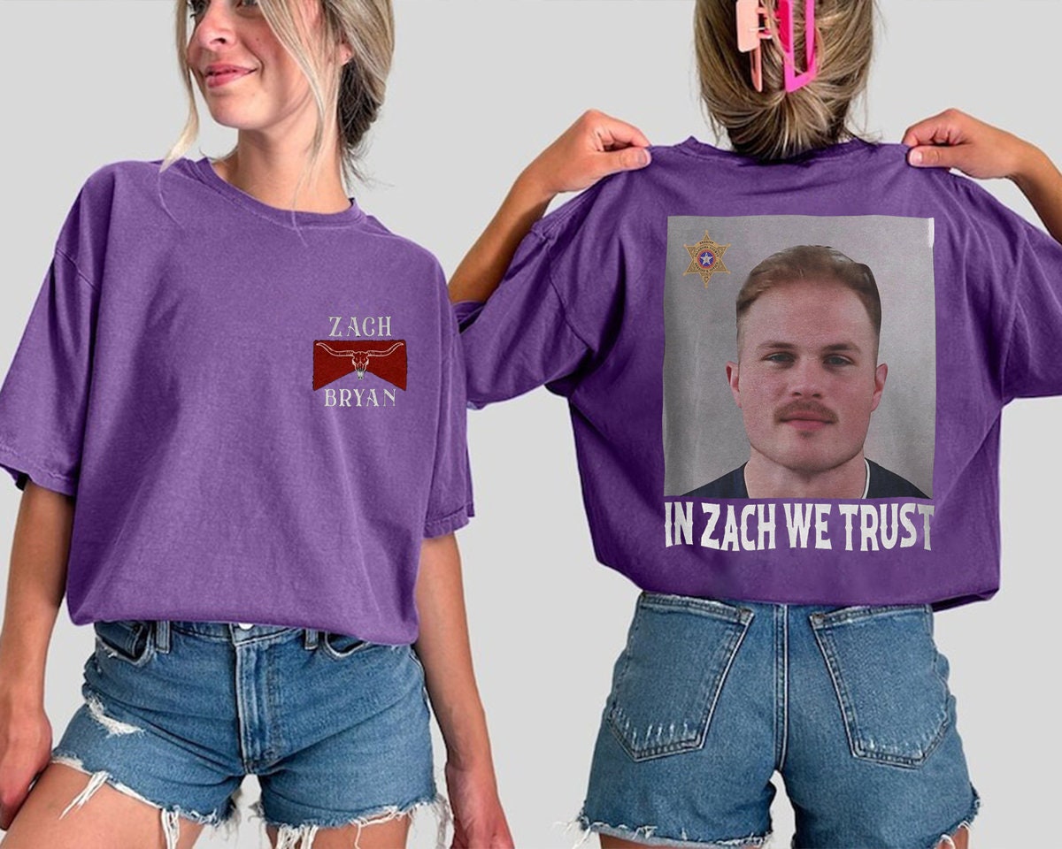 Zach Bryan Mugshot Shirt, Album Zach Bryan, Trump Mug Shot In Zach We