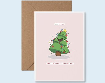 Fir Real ~ Christmas Cards Handmade | Original Art Greeting Card | Funny Holiday Card | Funny Card for Friend | Seasons Greetings Cards