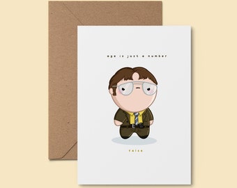 Age is Just a Number ~ Adorable Handmade Greeting Card | Happy Birthday Card | Funny Birthday | Illustrated Novelty Card | Best Friend Card