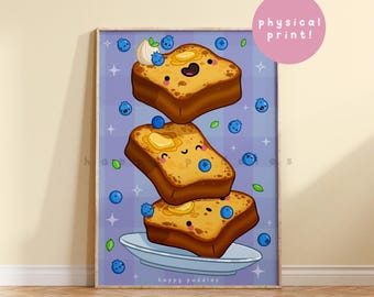 Funny French Toast ~ Cute Handmade Wall Prints | Kawaii Art Prints | Prints for Framing | Art Print Set | Small Art Print | Funny Prints