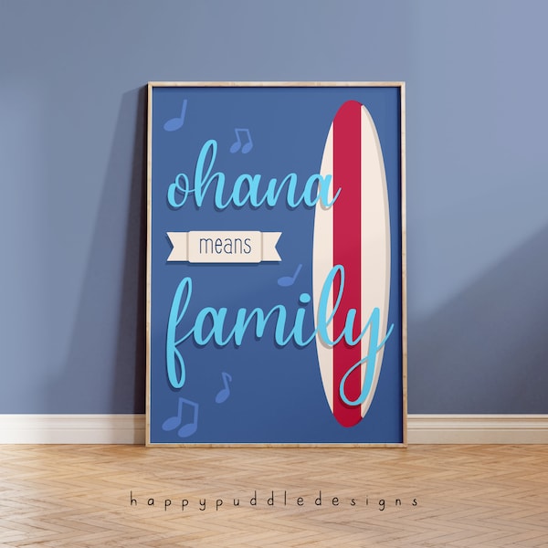 Ohana Means Family | Digital Art Download | Printable Posters