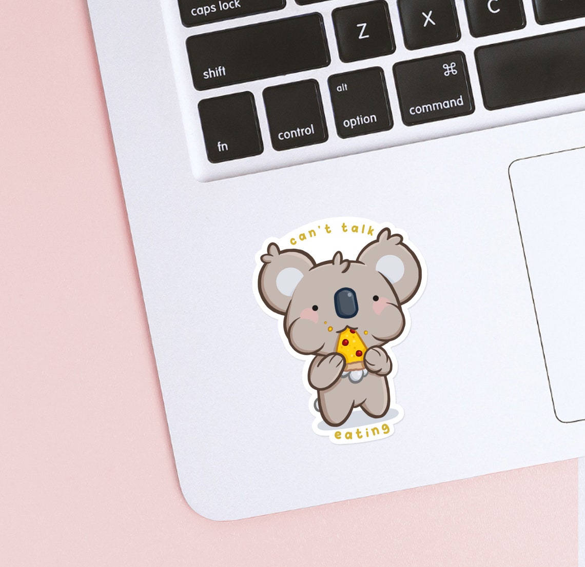 Yellow Sticker Eating Can't Talk Eating ~ Handmade Glossy Sticker | Cute Journal Stickers ...