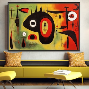 Joan Miro Art Print, Miro Poster, Miro Inspired Printable Wall Art, Instant Digital Download, Miro Canvas, Abstract Surrealism, Dada Art
