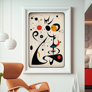 Joan Miro Art Print, Miro Poster, Miro Inspired Printable Wall Art, Instant Digital Download, Miro Canvas, Abstract Surrealism, Dada, Calder