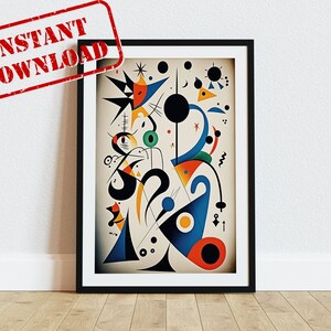 Joan Miro Art Print, Miro Inspired Printable Wall Art, Miro Poster ...