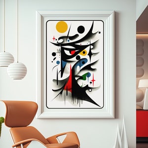 Miro Poster, Miro Inspired Printable Wall Art, Joan Miro Art Print, Instant Digital Download, Miro Canvas, Surrealist Colorful Art, Dada Art