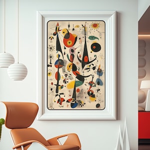 Joan Miro Art Print, Miro Poster, Miro Inspired Printable Wall Art, Instant Digital Download, Miro Canvas, Vintage Dictionary Print, Dada