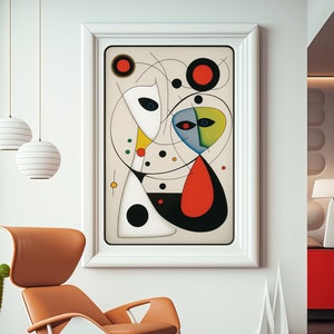 Joan Miro Art Print, Miro Poster, Miro Inspired Printable Wall Art, Instant Digital Download, Miro Canvas, Abstract Surrealism, Dada Art