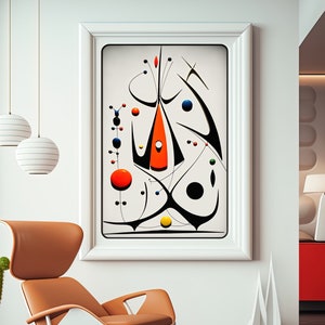 Joan Miro Art Print, Abstract Surrealism, Miro Poster, Miro Inspired Printable Wall Art, Instant Digital Download, Miro Canvas, Dada, Calder