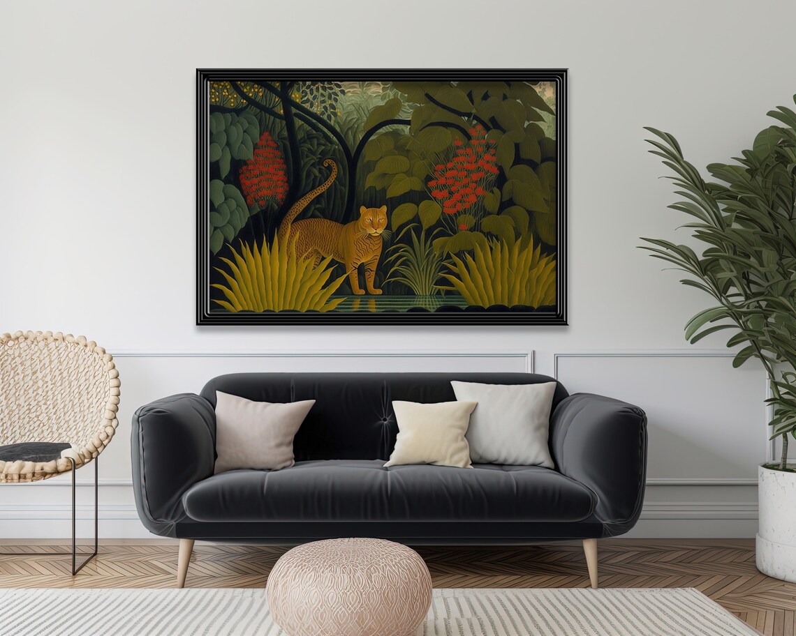 Henri Rousseau Art Print, Rousseau Inspired Printable Wall Art, Exotic ...