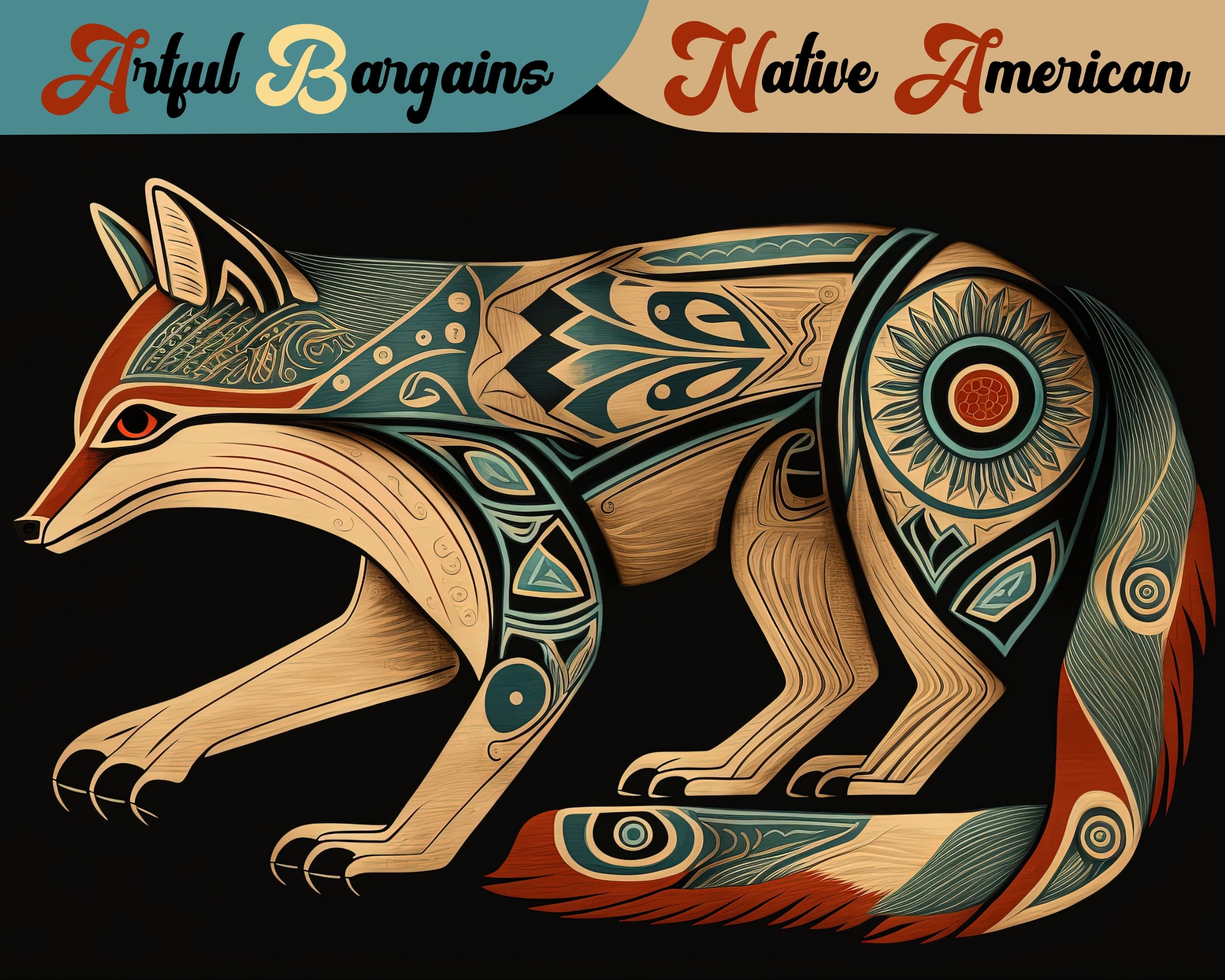Haida Tribal Art Print, Pacific Northwest Coast Native