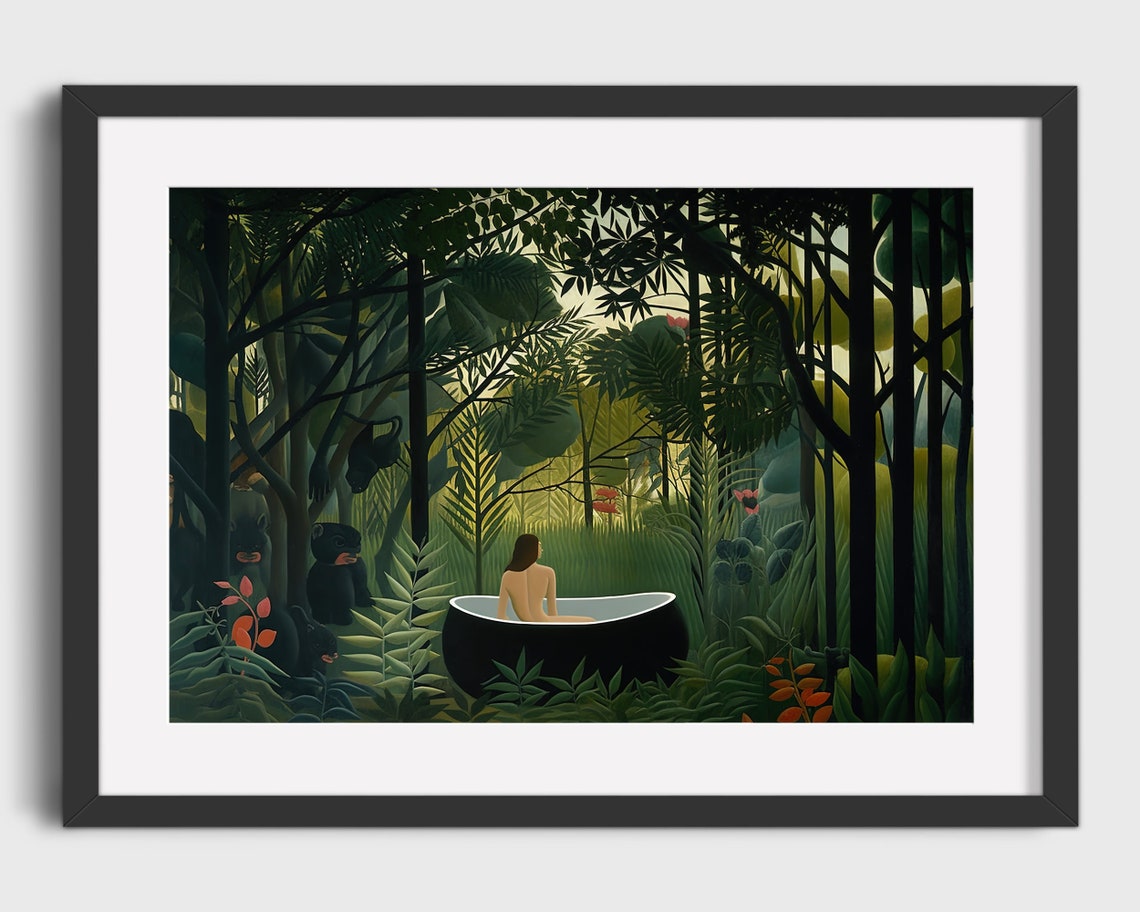 Henri Rousseau Art Print, Rousseau Inspired Printable Wall Art, Exotic ...