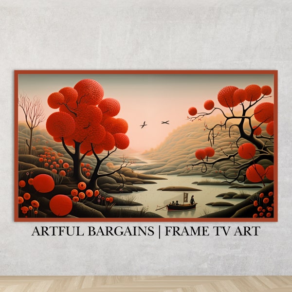 Frame TV Art, Surreal TV Art, Vibrant, Dreamy, Fantasy Tree Art, Samsung The Frame, Colorful Art, Digital TV Art, Digital Download, Rousseau