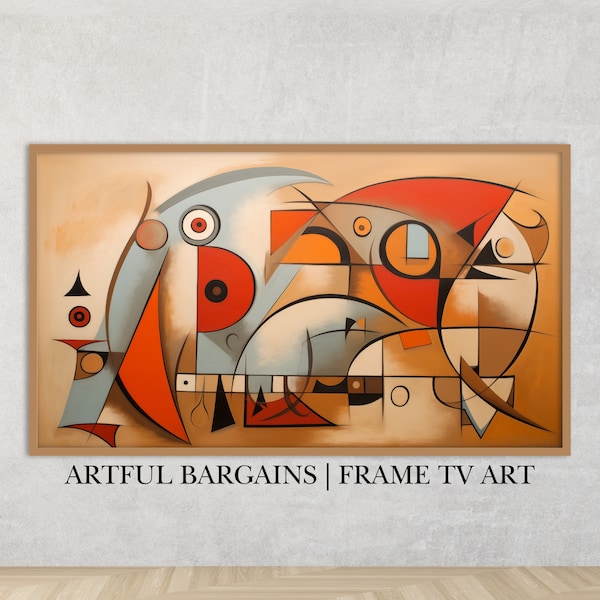 Frame TV Art, Abstract Art, Picasso Cubism, Miro Biomorphic, Geometric Art, LG Gallery, Digital Download, Mid Century Oil Painting, Samsung