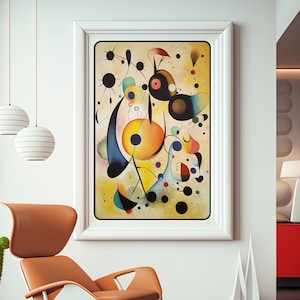 Joan Miro Art Print, Abstract Surrealism, Miro Poster, Miro Inspired Printable Wall Art, Instant Digital Download, Miro Canvas, Geometric