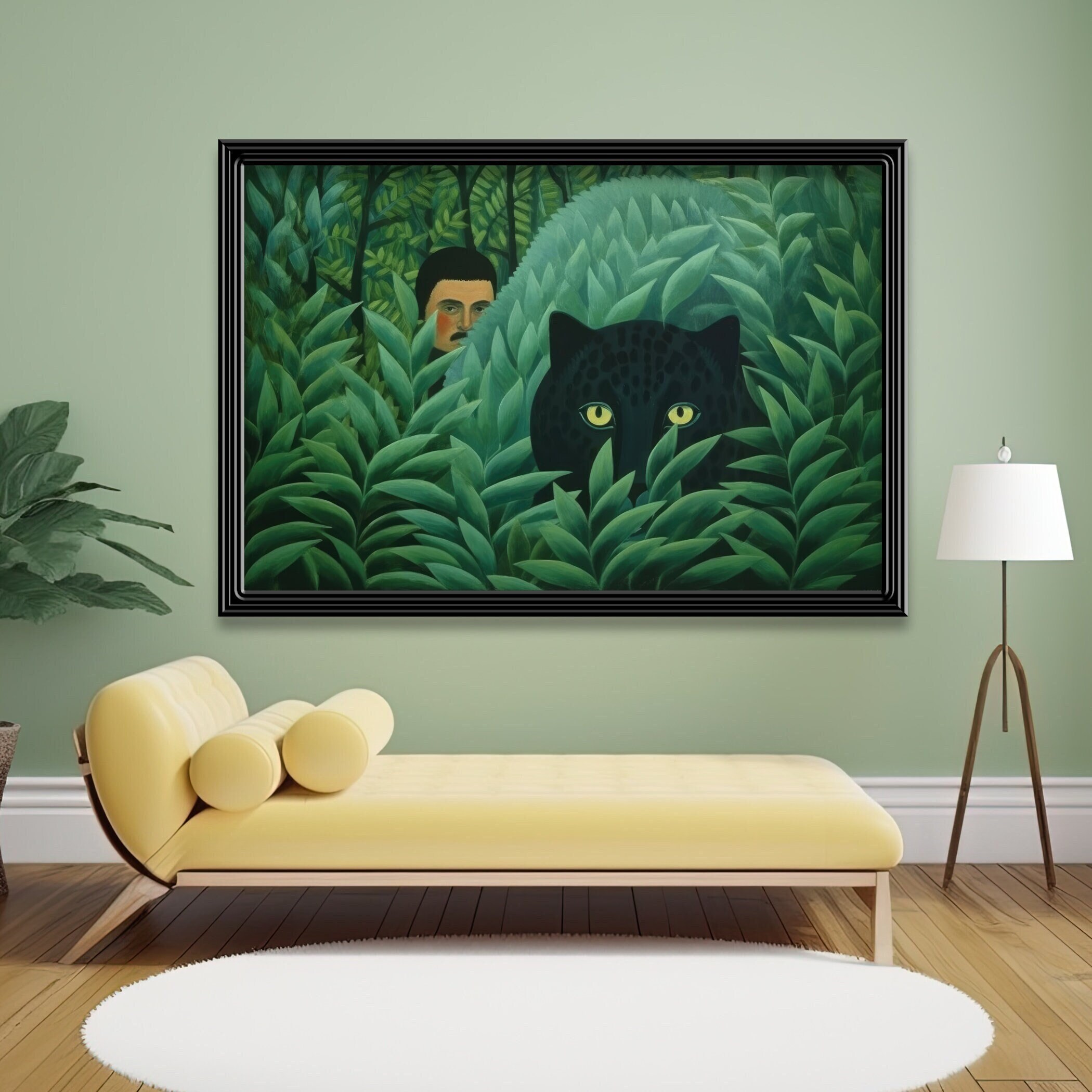 Henri Rousseau Exotic Art Print, Rousseau Inspired Printable Wall
