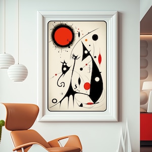 Miro Poster, Joan Miro Art Print, Instant Digital Download, Miro Inspired Printable Wall Art, Miro Canvas, Abstract Colorful Art, Atomic Cat
