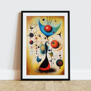 Joan Miro Art Print, Miro Poster, Miro Inspired Printable Wall Art, Instant Digital Download, Miro Canvas, Abstract Surrealism, Dada Art