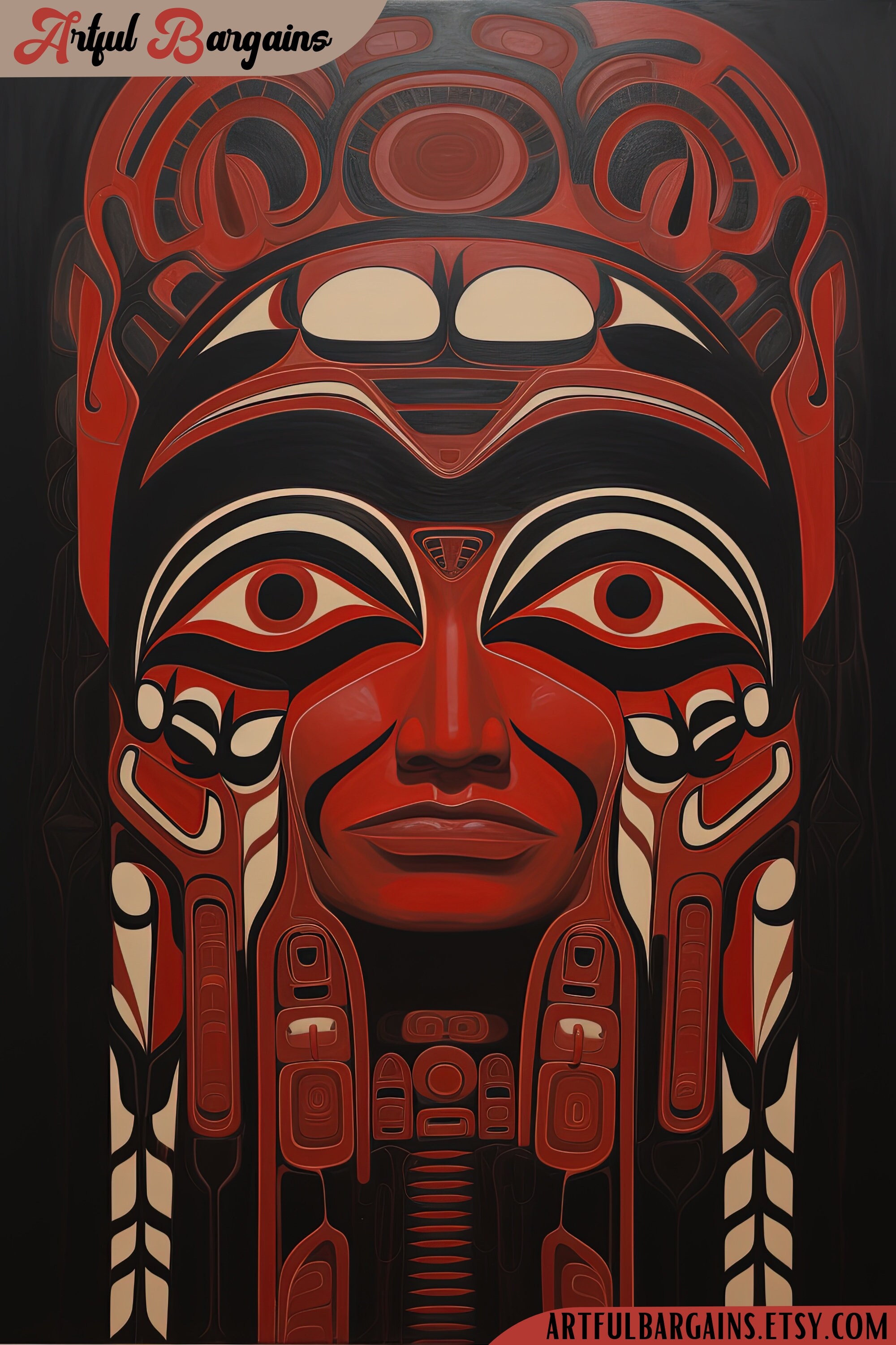 Haida Tribal Art Print, Pacific Northwest Coast Native American, Totem ...