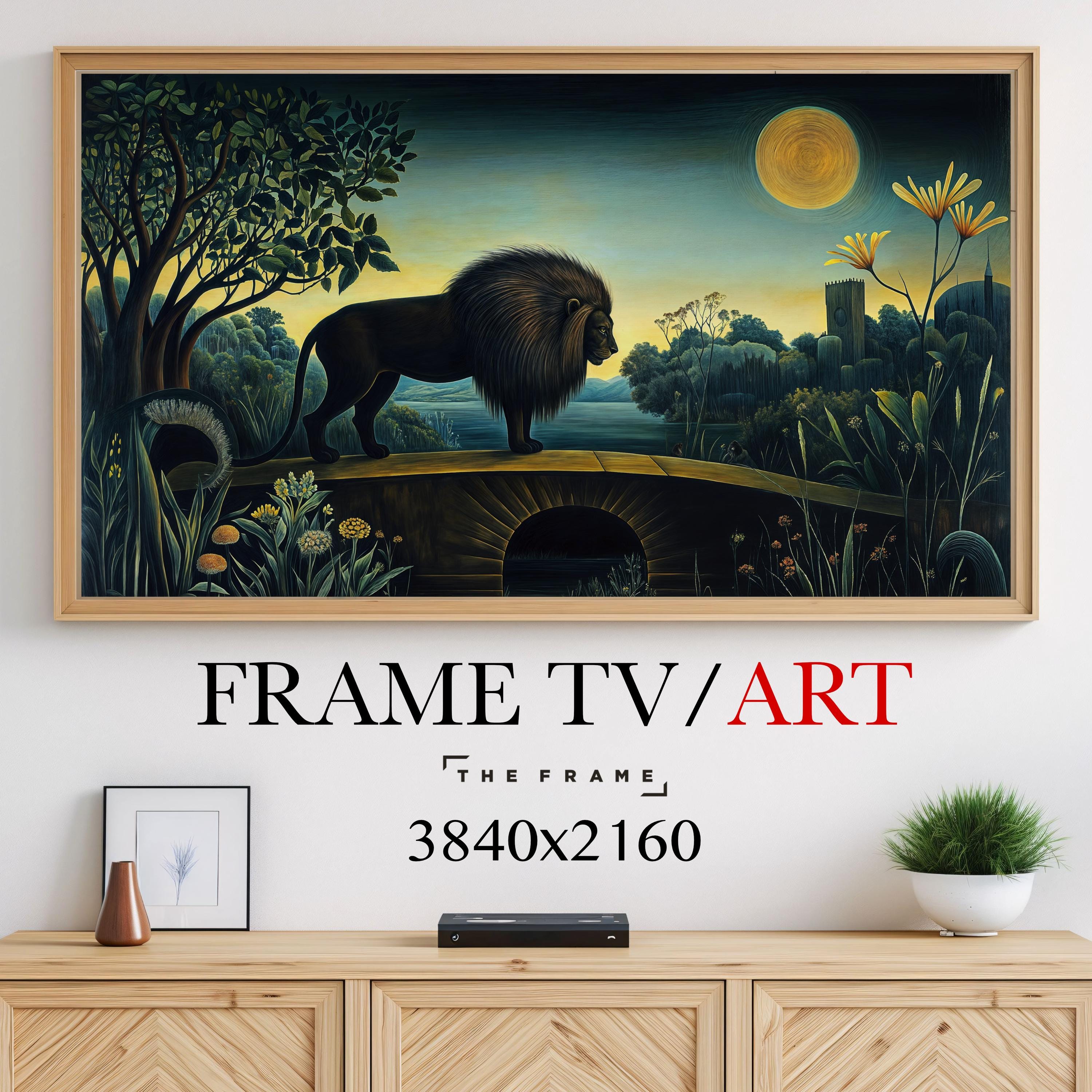 Frame TV Art, Rousseau, Exotic Art, Lion Painting, Dreamlike