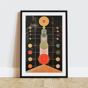 Impresión de Hilma af Klint, póster inspirado en Hilma af Klint, arte mural espiritual, arte de geometría sagrada, descarga digital, impresión de arte místico y oculto