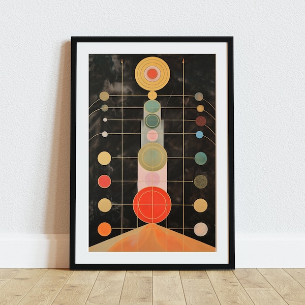 Hilma af Klint Print, Hilma af Klint Inspired Poster, Spiritual Wall Art, Sacred Geometry Art, Digital Download, Mystical, Occult Art Print