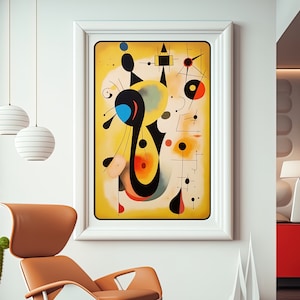 Miro Poster, Joan Miro Art Print, Abstract Surrealism, Miro Inspired Printable Wall Art, Instant Digital Download, Geometric, Miro Canvas