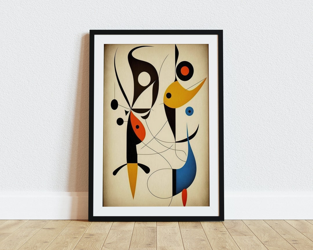 Picasso Meets Miro Printable Wall Art, Joan Miro Art Poster