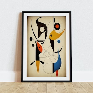 Picasso meets Miro Printable Wall Art, Joan Miro Art Poster, Instant Digital Download, Abstract Surrealist Art Prints, Cubism Wall Art Gift