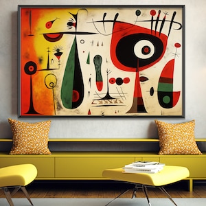 Joan Miro Art Print, Miro Poster, Miro Inspired Printable Wall Art, Instant Digital Download, Miro Canvas, Abstract Surrealism, Decor Gift