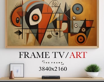 Samsung Frame TV Art, Abstract Art, Picasso, Geometric Art, Bauhaus, Miro, Digital Download, TV Art, Mid Century Abstract Oil Painting