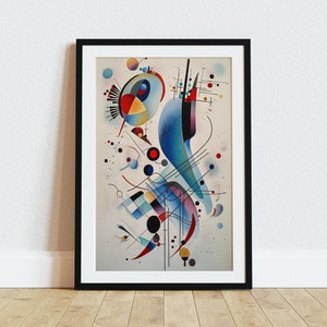Lámina artística de Kandinsky, descarga digital instantánea, póster de la Bauhaus de Kandinsky, arte de pared imprimible inspirado en Kandinsky, surrealismo abstracto, dadaísmo