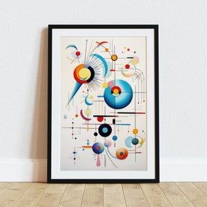 Kandinsky Abstract Wall Art, Bauhaus Art Print, Minimalist Poster, Kandinsky Inspired Printable Wall Art, Digital Download, Decor Gift Idea