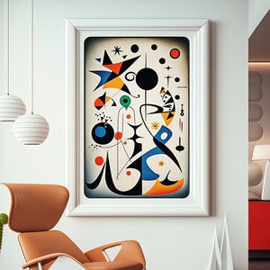 Miro Poster, Miro Inspired Printable Wall Art, Joan Miro Art Print, Instant Digital Download, Miro Canvas, Abstract Surrealism, Dada Art