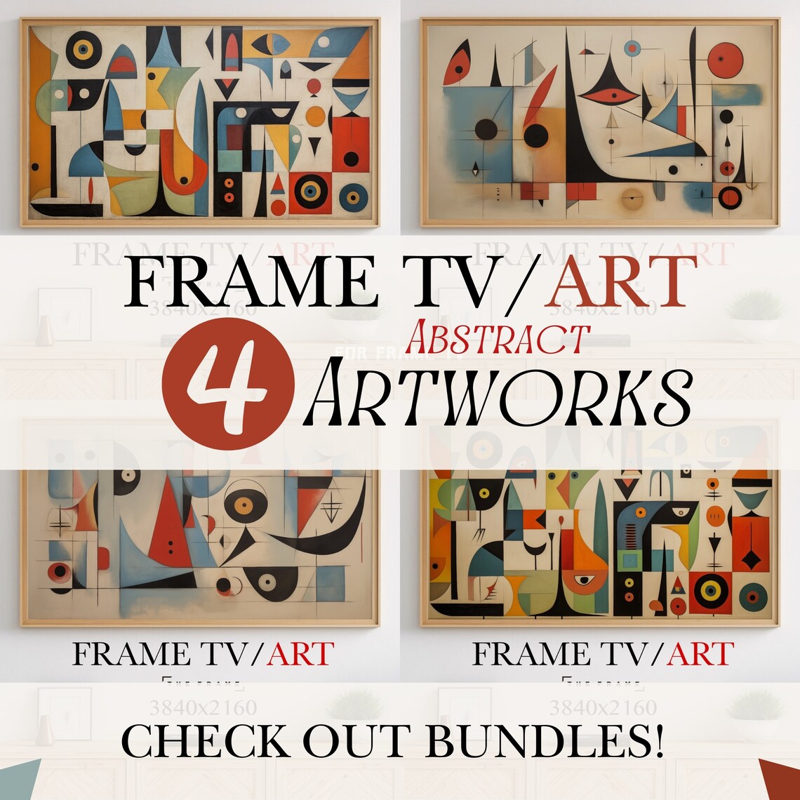 Frame TV Art, Abstract Cubism, Samsung the Frame, Digital TV Art ...
