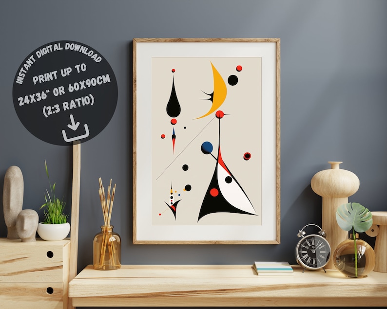 Joan Miro Art Print, Miro Inspired Printable Wall Art, Instant Digital ...