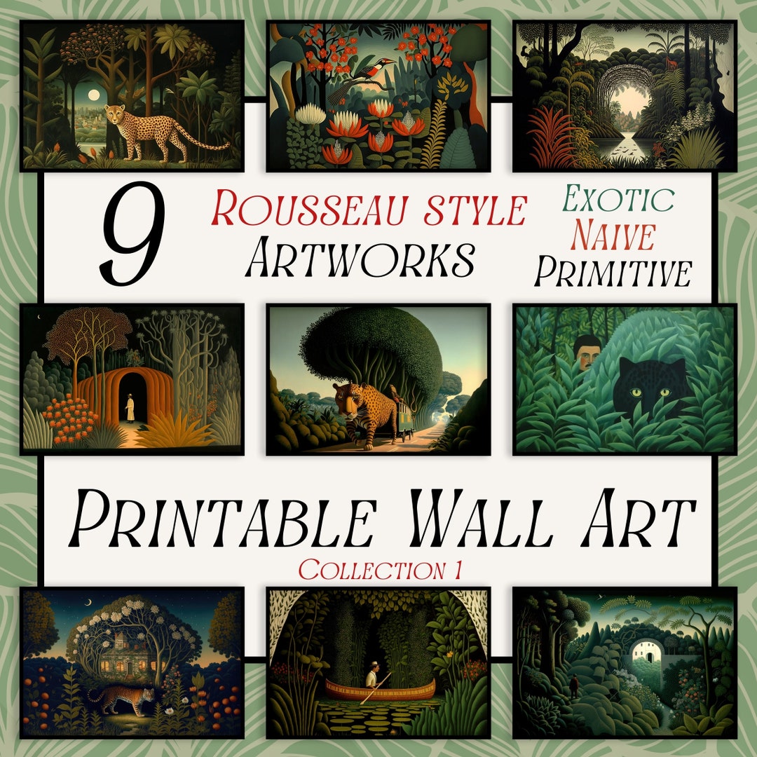 Henri Rousseau Art, Exotic Art Print, Bundle, Set of Rousseau Inspired ...