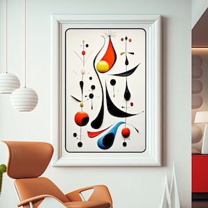 Joan Miro Art Print, Miro Poster, Abstract Surrealism, Miro Inspired Printable Wall Art, Instant Digital Download, Miro Canvas, Dada, Calder