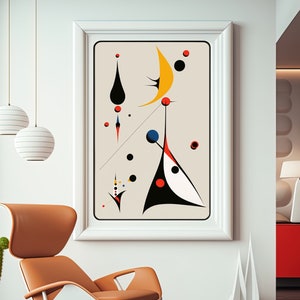 Joan Miro Art Print, Miro Inspired Printable Wall Art, Instant Digital Download, Miro Poster, Miro Canvas, Abstract Colorful Art, Dada Art