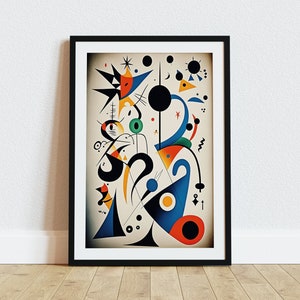 Joan Miro Art Print, Miro Inspired Printable Wall Art, Miro Poster, Instant Digital Download, Miro Canvas, Abstract Surrealism, Dada Art
