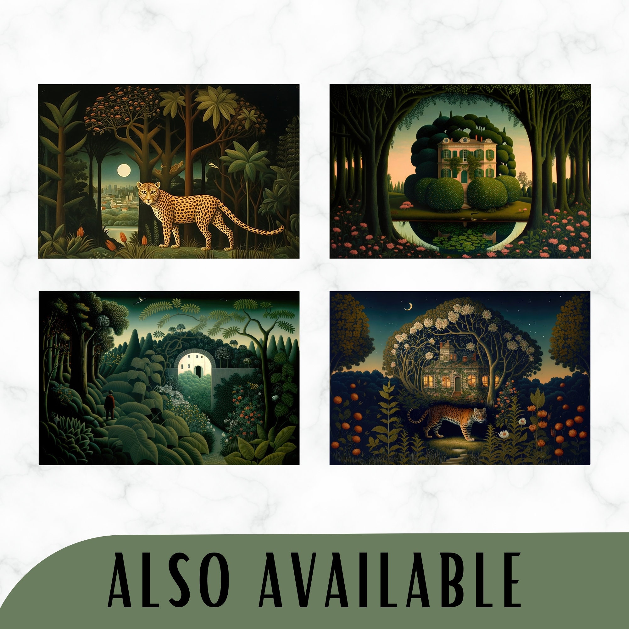 Henri Rousseau Exotic Art Print, Rousseau Inspired Printable Wall
