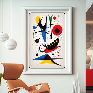 Joan Miro Art Print, Instant Digital Download, Miro Inspired Printable Wall Art, Miro Poster, Miro Canvas, Surrealist Colorful Art, Dada Art
